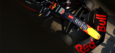Birds eye view of a Red Bull racing F1 car