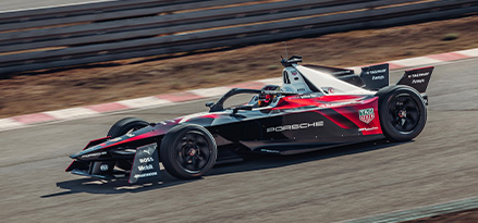 Porsche Formula E car on track