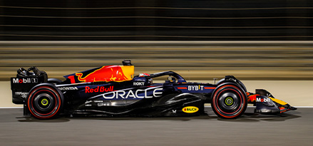 Oracle Red Bull Racing Car driving in the sun