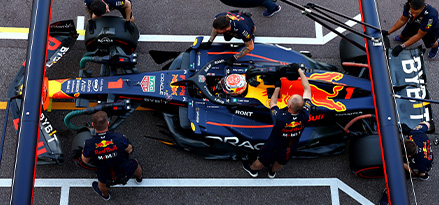 F1 car in pit 