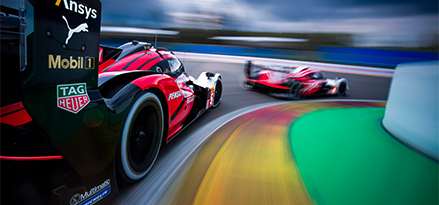 Porsche racing car on a track